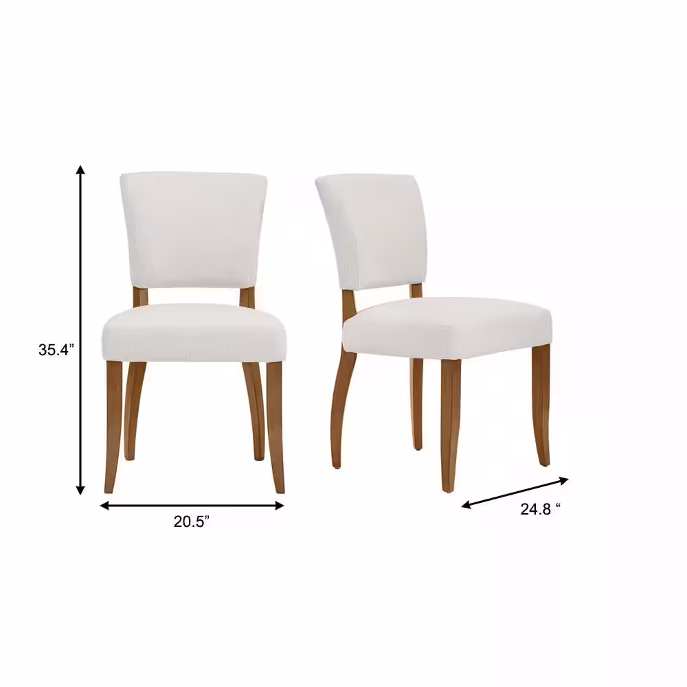 Home Decorators Collection Ivory Upholstered Dining Chairs with Haze Finished Wood Accents (Set of 2)