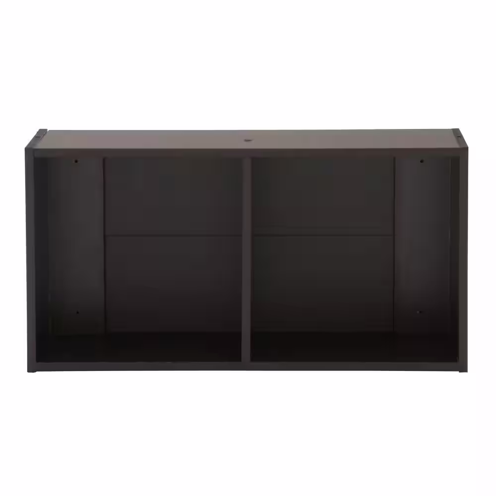 ClosetMaid 12 in. H x 24 in. W x 12 in. D Espresso Wood Look 2-Cube Storage Organizer