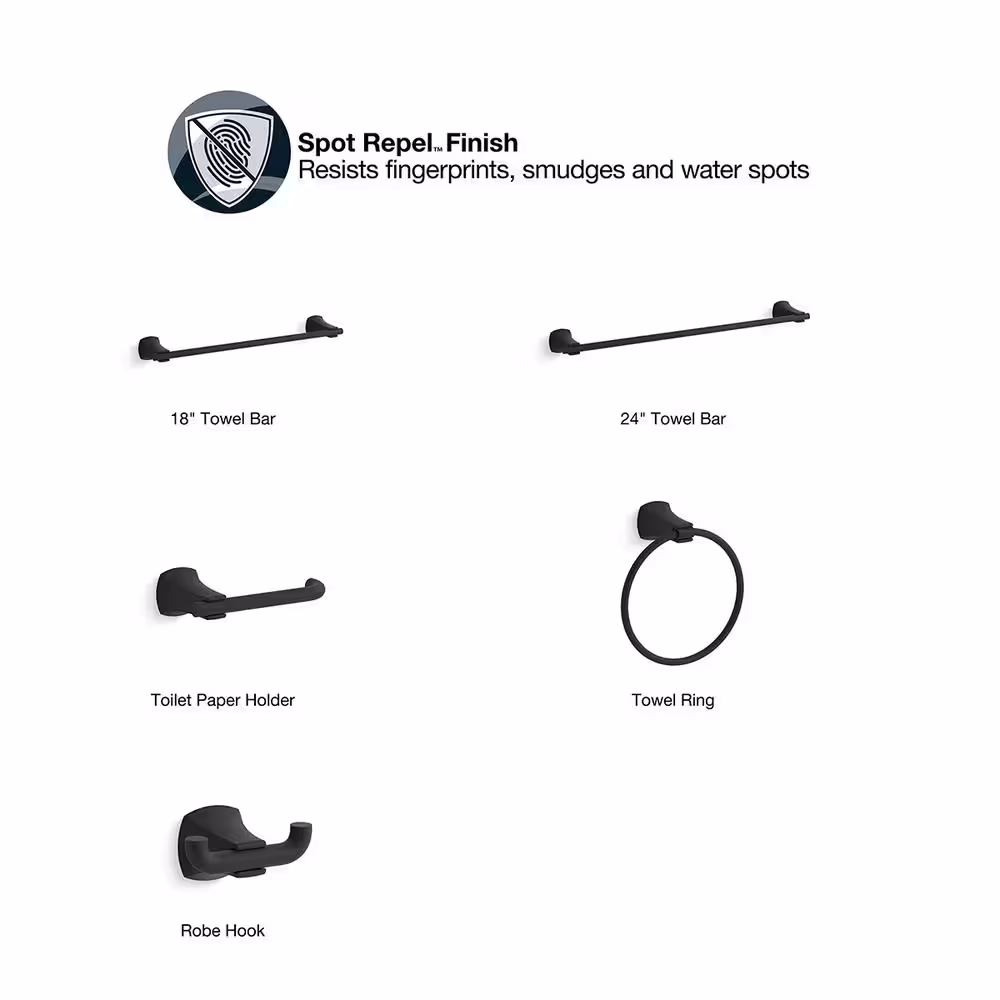 KOHLER Rubicon Dual Mount Toilet Paper Holder in Matte Black