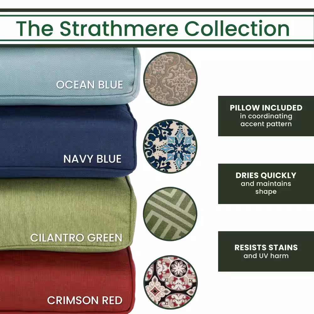 Hanover Strathmere 4-Piece Wicker Patio Sectional Seating Set w/ Cilantro Green Cushions, Sofa, 2 Chairs, Pillows, Coffee Table