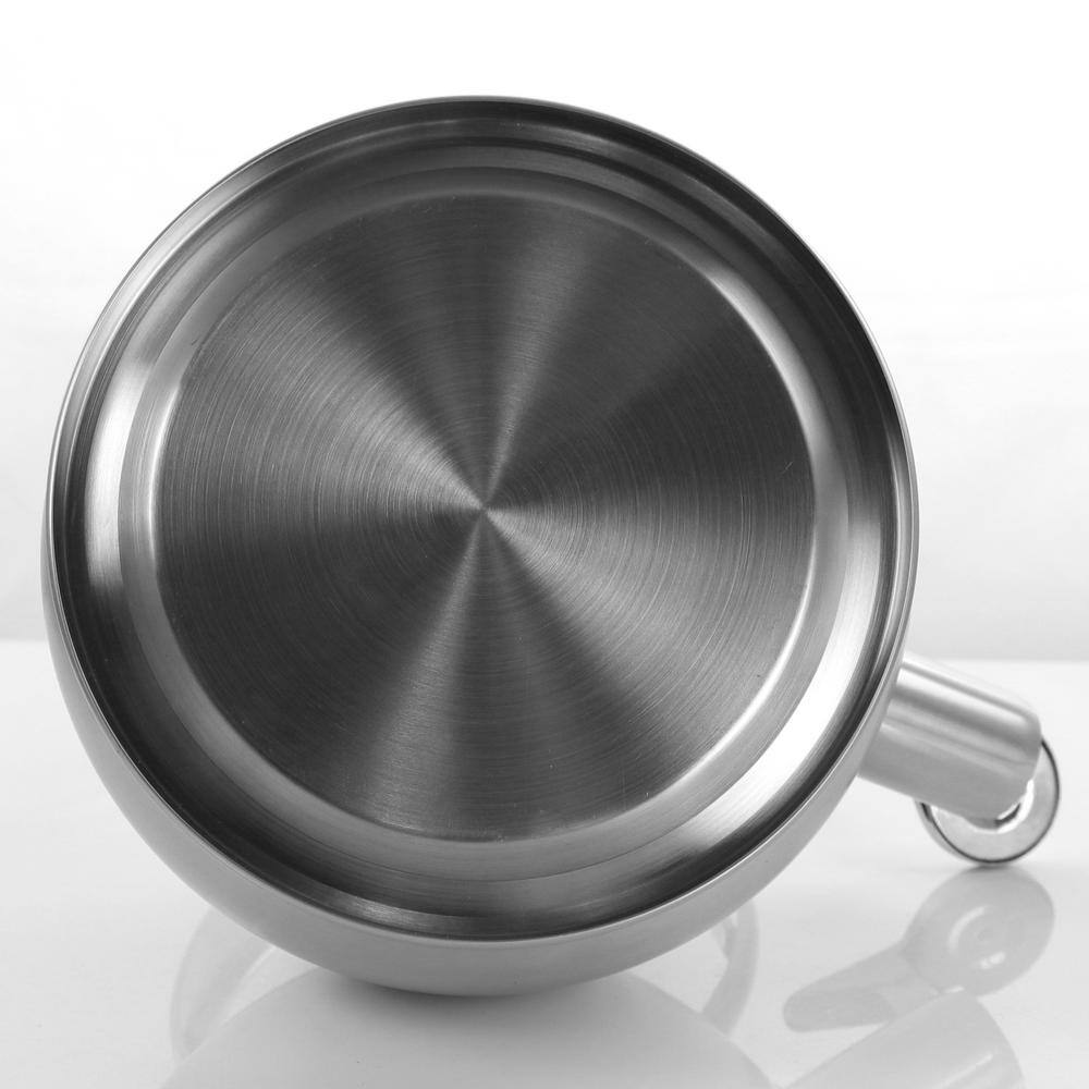 MegaChef 12-Cup Brushed Silver Stainless Steel Whistling Kettle