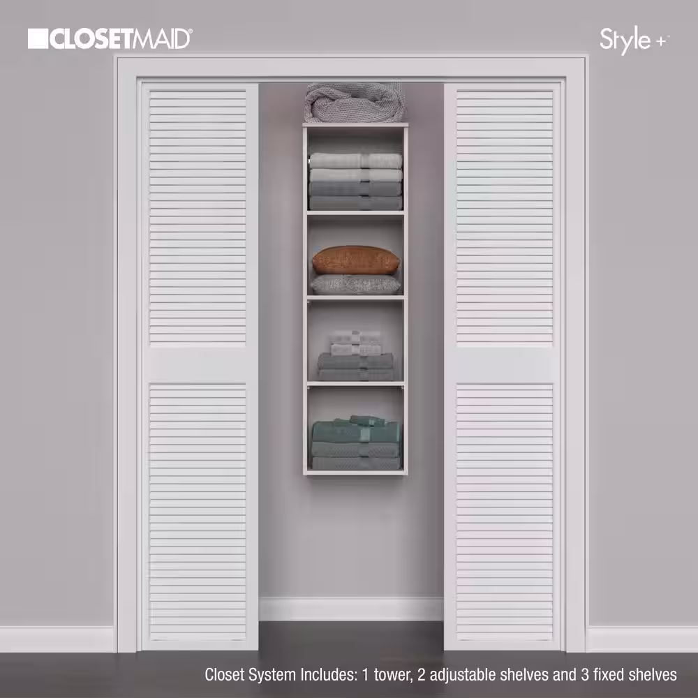 ClosetMaid Style+ 17 in. W Bleached Walnut Hanging Wood Closet Tower