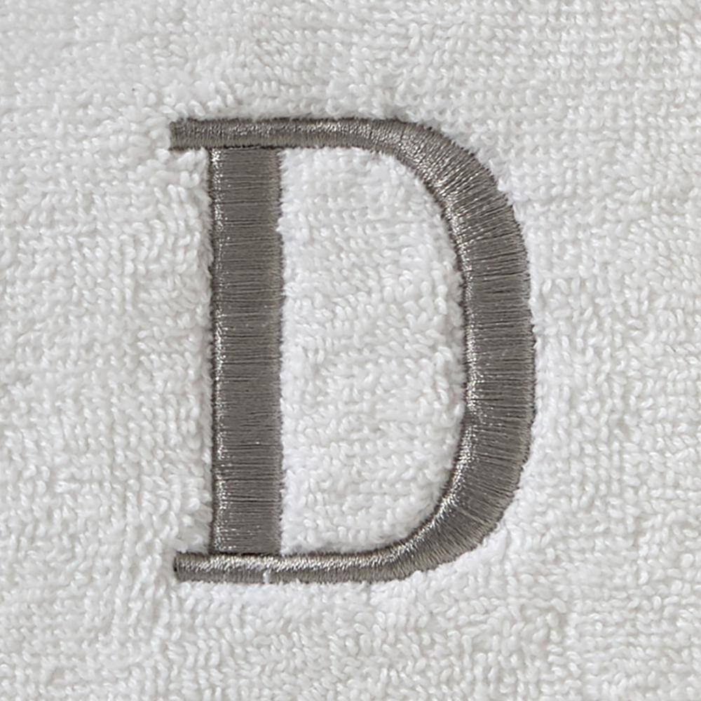SKL Home Casual Monogram Letter D Bath Towel, white, cotton