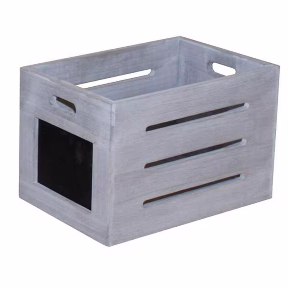 Benjara White and Black Cutout Design with Chalkboard Inserts Wooden Box (Set of 3)