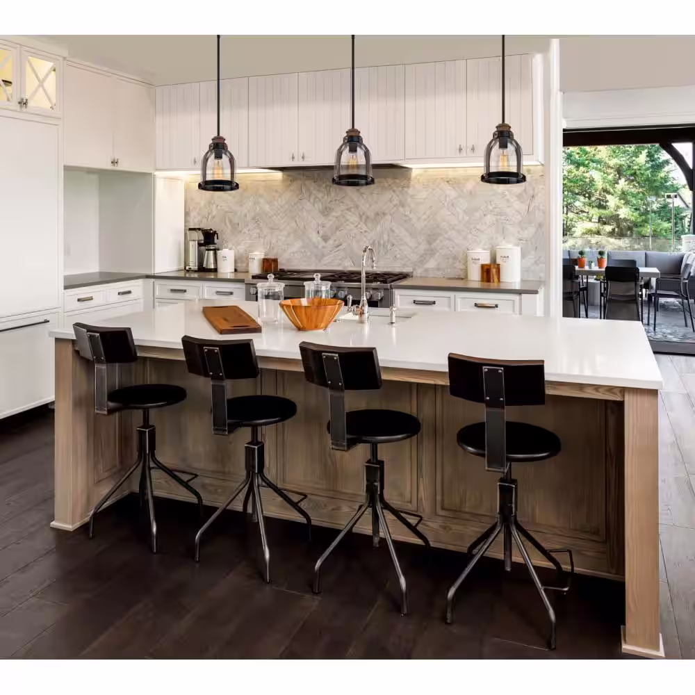 Westinghouse Cindy 1-Light Oil Rubbed Bronze and Barnwood Mini Pendant with Clear Seeded Glass Shade