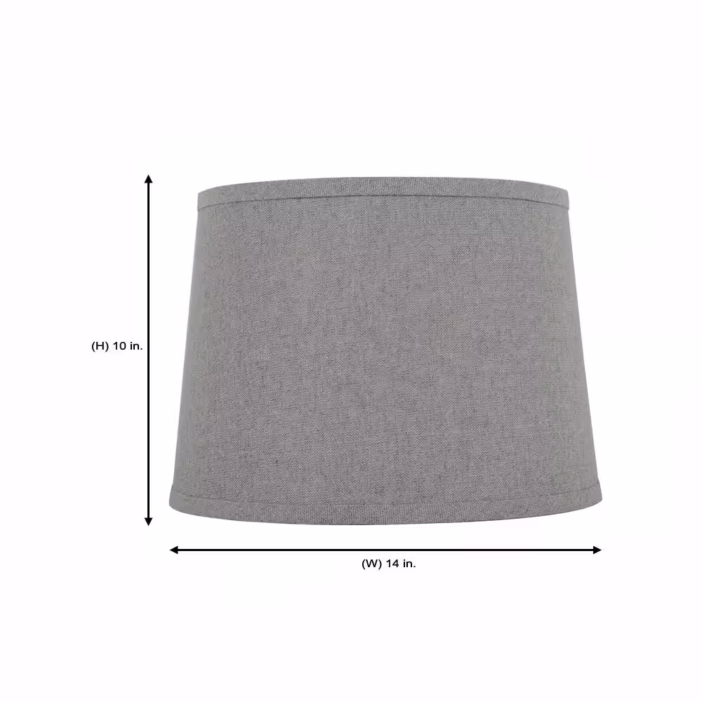 Hampton Bay Mix and Match 14 in. Diax 10 in. H Gray with Silver Sparkle Round Table Lamp Shade