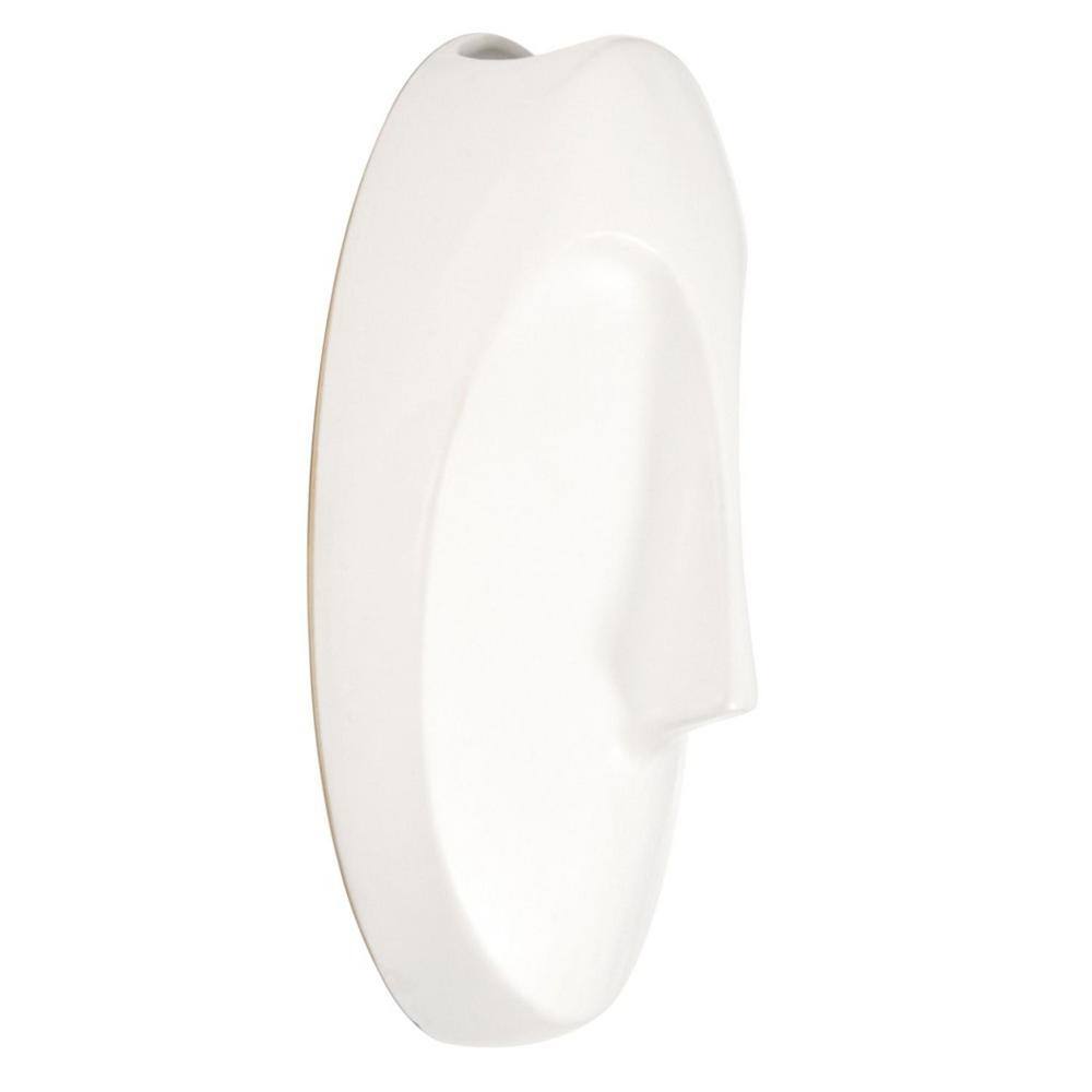 HomeRoots 10 in. Matte White Matte White Round Face Wall Sculpture