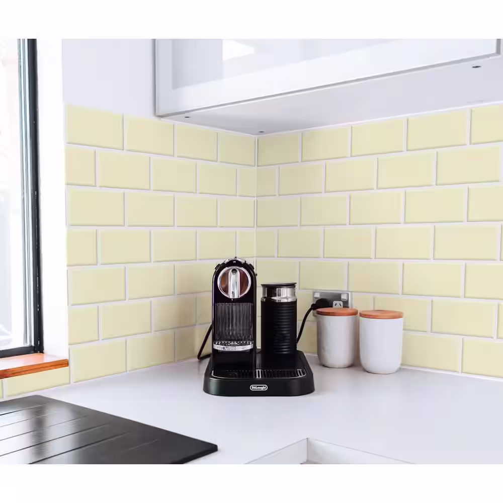 Art3d Yellow 14 in. x 12 in. Vinyl Peel and Stick Tile for Kitchen Backsplash, Brthroom (11.5 sq. ft./Box)