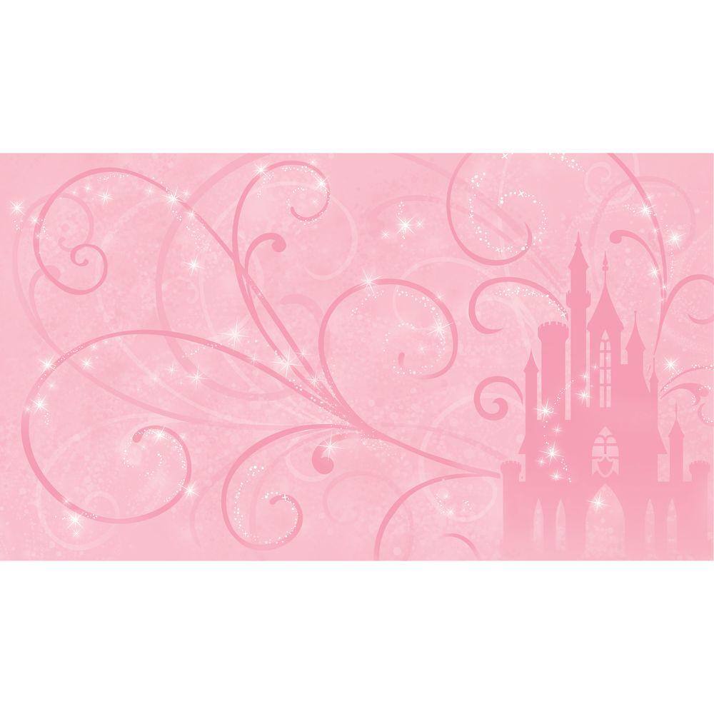 RoomMates 72 in. x 126 in. Disney Princess Scroll Castle Chair Rail Pre-Pasted Wall Mural