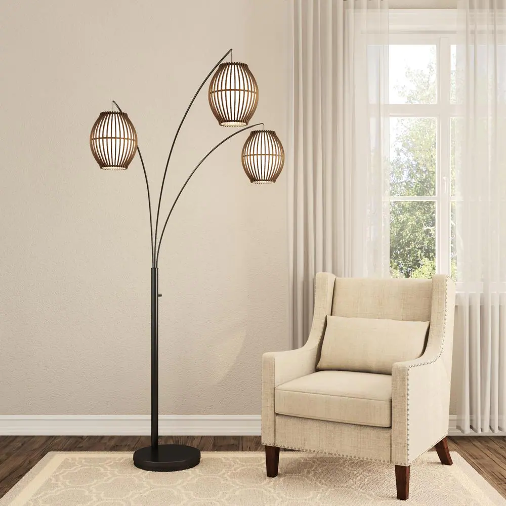 Adesso Maui 82 in. Antique Bronze Arc Floor Lamp