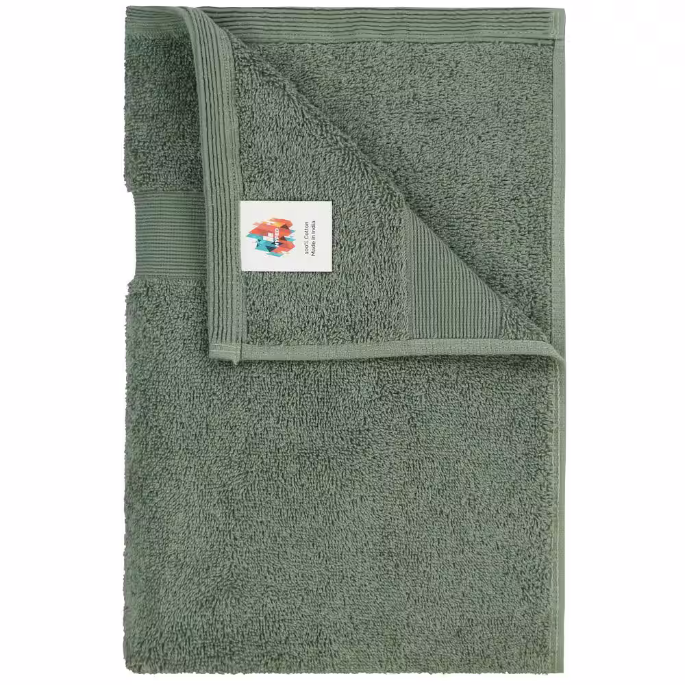 None Rocklane 10-Piece Green Dobby Solid Cotton Bath Towel Set