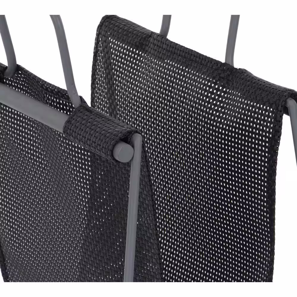 Litton Lane 16 in. x 20 in. Modern Metal Fabric Magazine Holder in Black