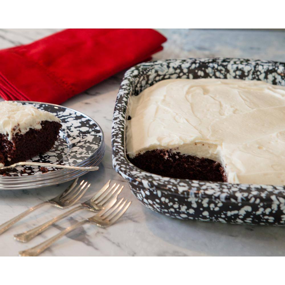 Golden Rabbit Cobalt Swirl 4.5 qt. Enamelware Baking Pan