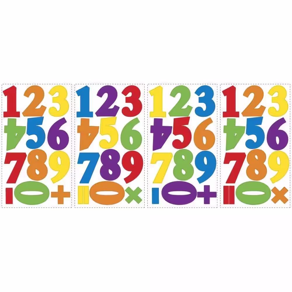 RoomMates 5 in. x 11.5 in. Numbers Primary Peel and Stick Wall Decal