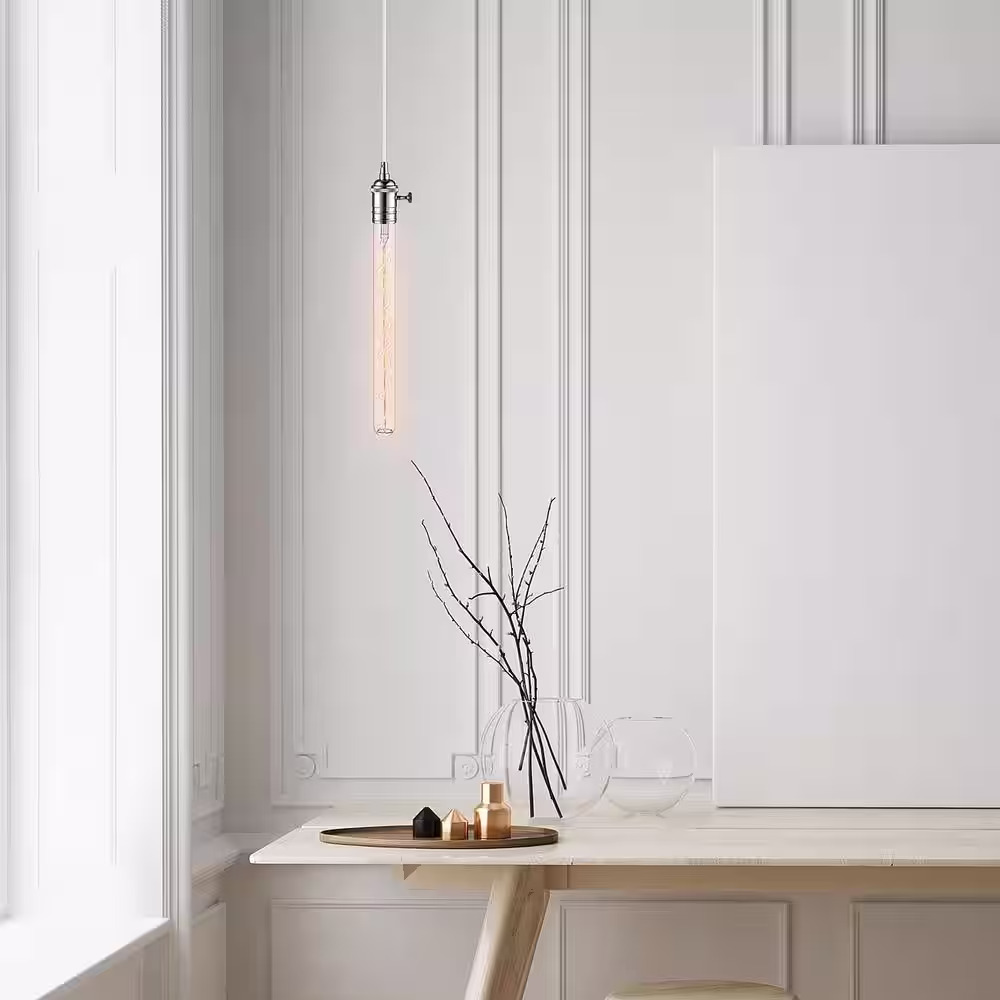 Globe Electric 60 Watt T12 Tube Dimmable Spiral Filament Vintage Edison Incandescent Light Bulb, Warm Candle Light