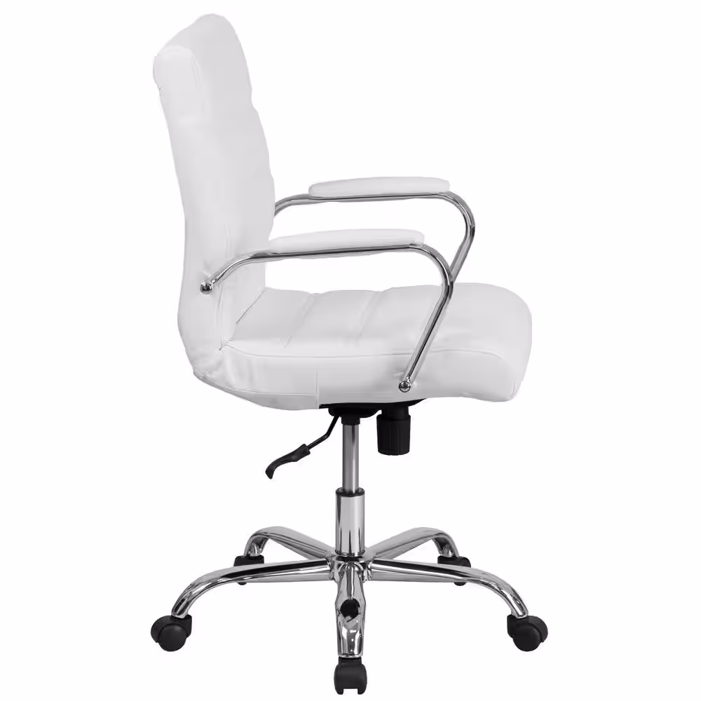 Flash Furniture Faux Leather Swivel Ergonomic Office Chair in White