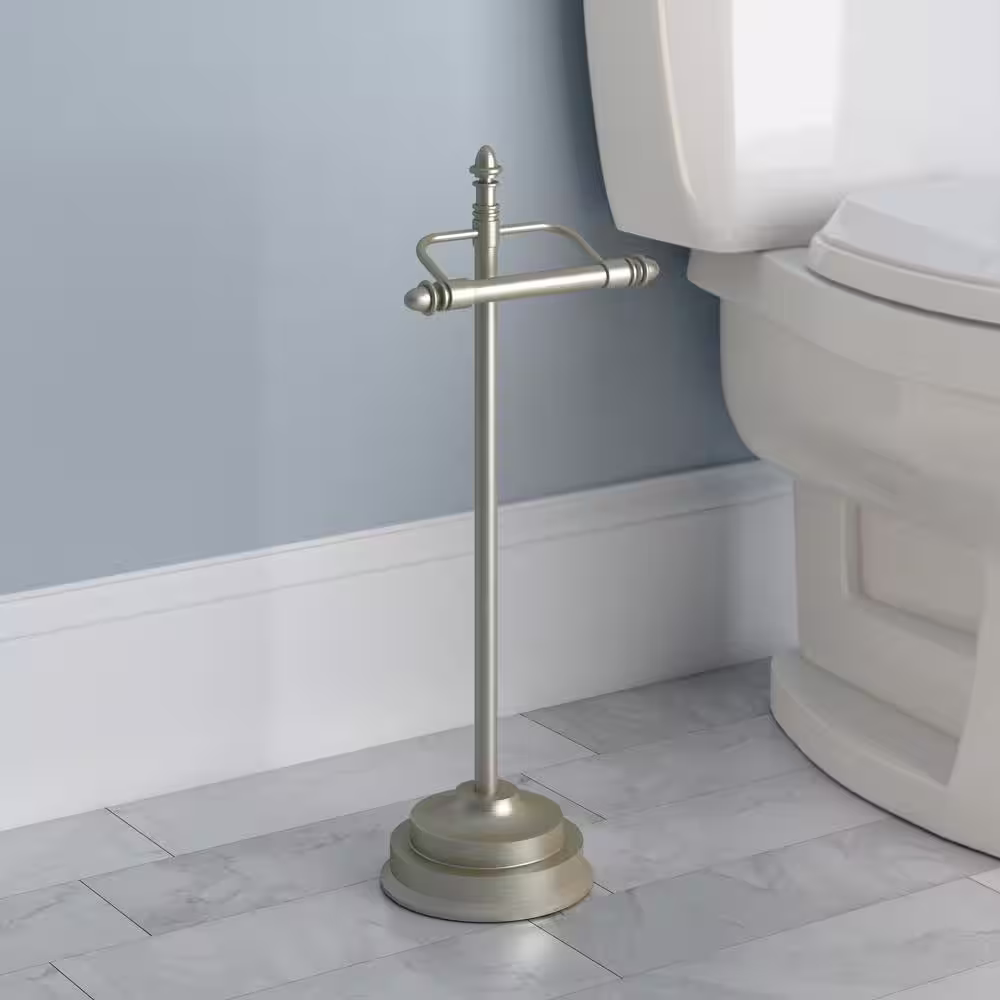 MOEN Stockton Freestanding Pivoting Toilet Paper Holder in Brushed Nickel