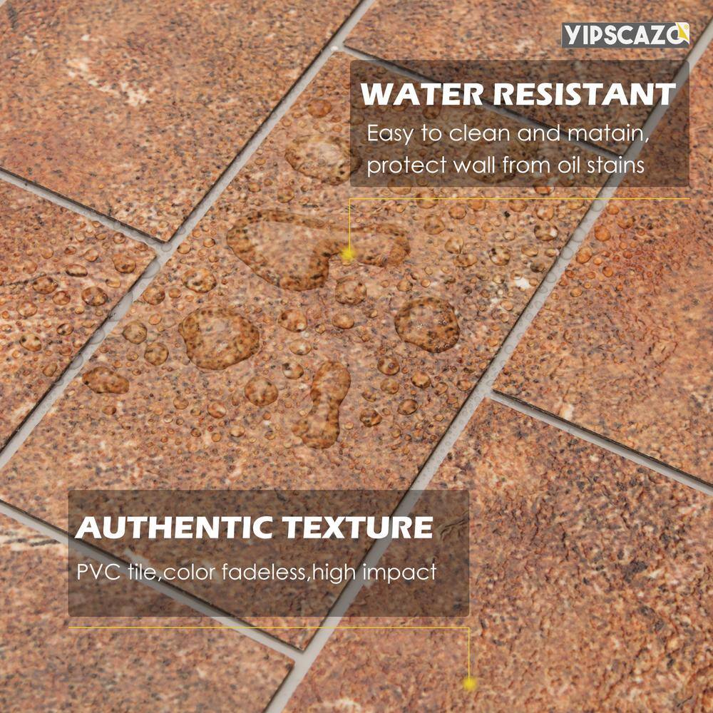 Yipscazo Subway Collection Amber Sandstone 12 in. x 12 in. PVC Peel and Stick Tile (5 sq. ft./5-Sheets)
