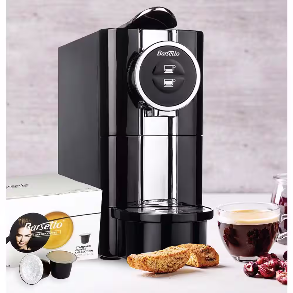 Barsetto Black Stainless Steel Single Serve Espresso Machine (1 CUP)