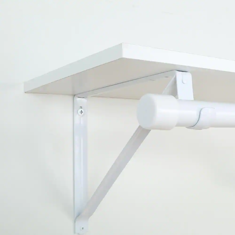 Everbilt 1-1/4 in. Long, 1-1/4 in. Width White Closet Rod End Caps(2-Pack)