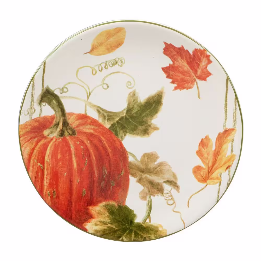 Certified International Autumn Harvest Multicolored Earthenware Dessert Plate (Set of 4)