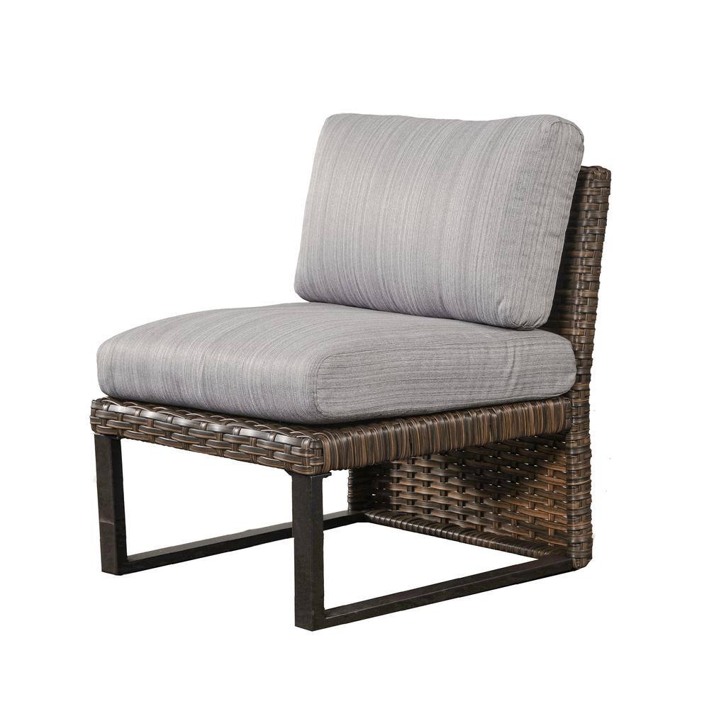 Patio Festival 15-Piece Wicker Patio Conversation Set with Gray Cushion