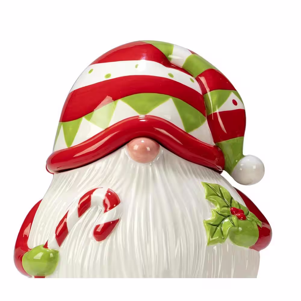 Certified International Holiday Magic Gnomes 7 in. Earthenware 3-D Cookie Jar