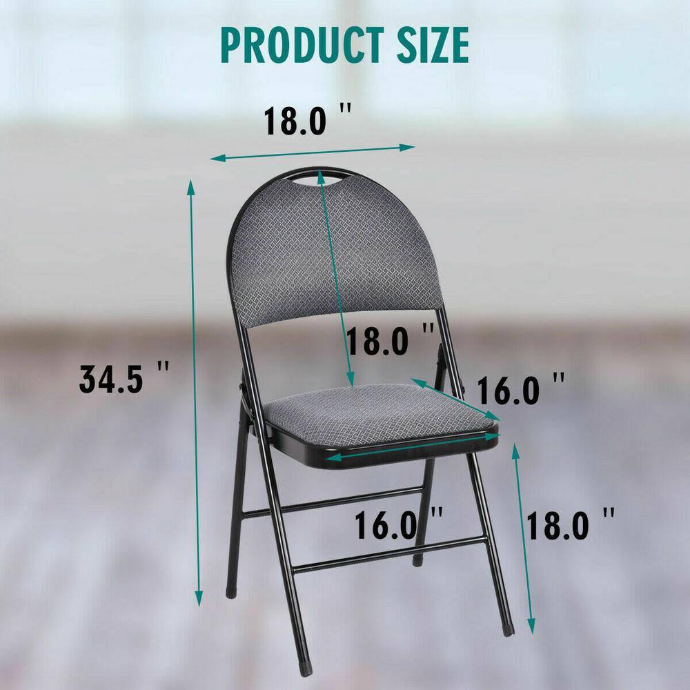 None Black Metal Folding folding chairs (Set of 6 Chairs)