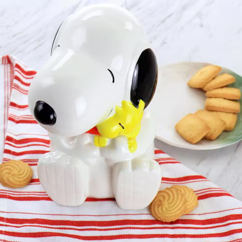 Gibson Peanuts Classic Snoopy Cookie Jar in White