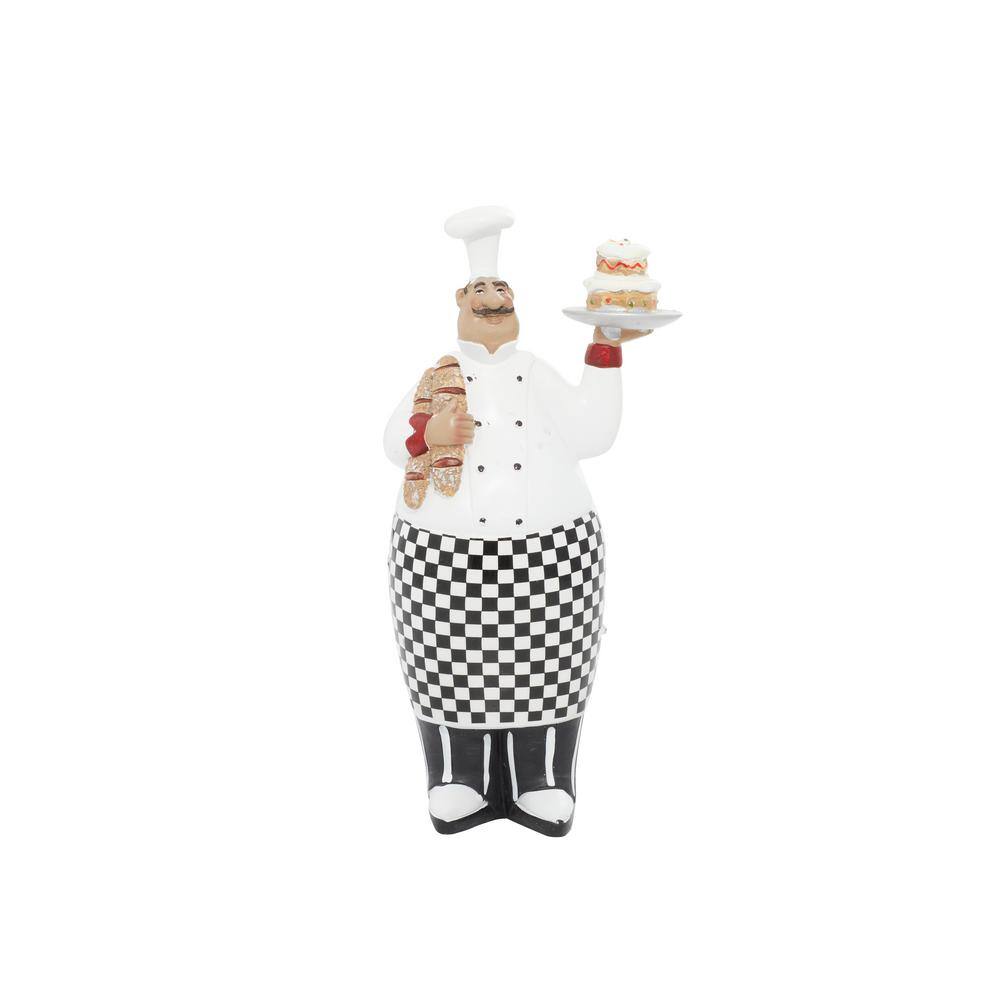 Litton Lane White Polystone Chef Sculpture