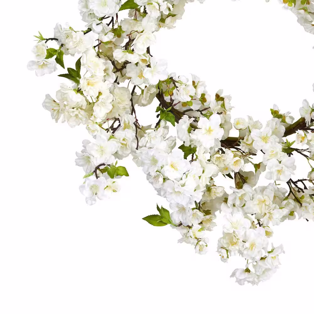 Nearly Natural 24 in. Artificial Cherry Blossom Wreath