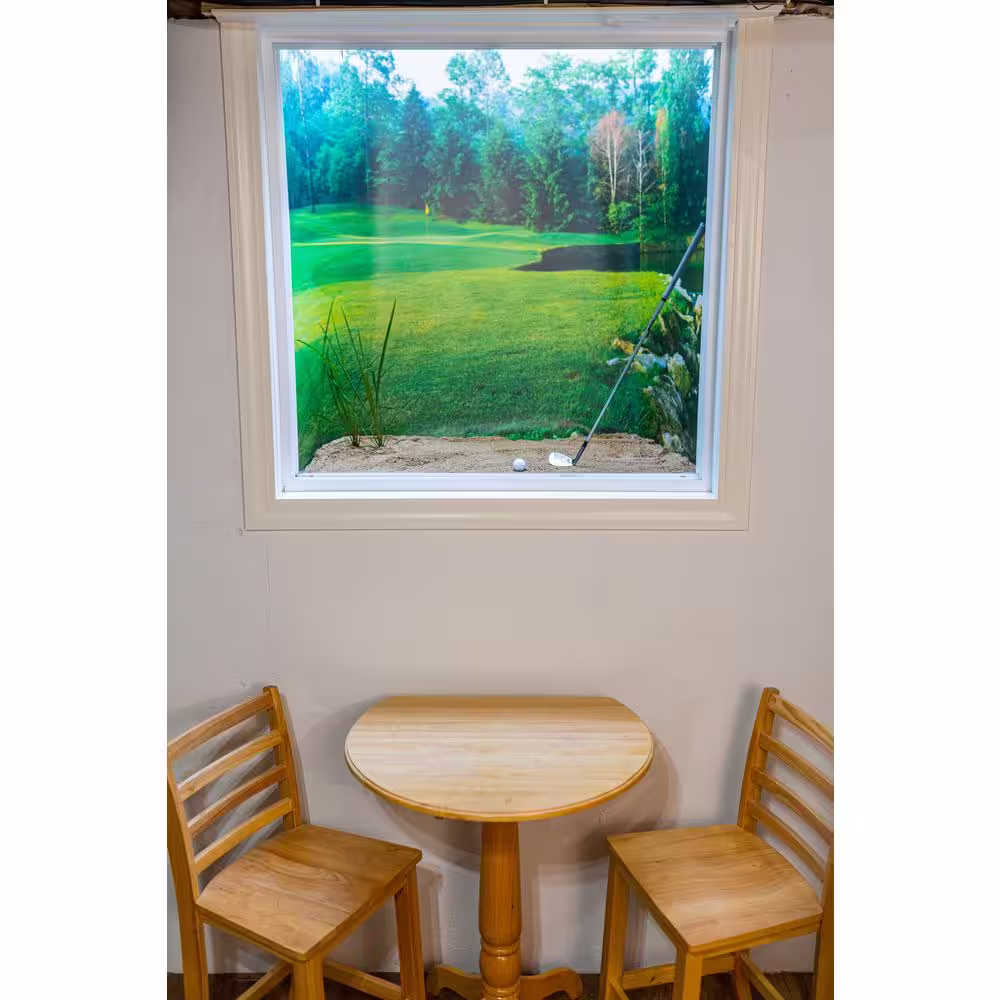 Biggies Mountain 2 View - Weather Proof Scene for Window Wells or Wall Mural - 80 in. x 40 in.