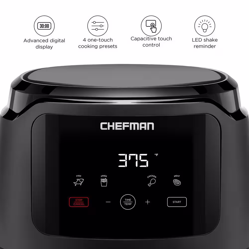 Chefman Air Fryer, 5 Qt., Digital Air Fryer, Matte Black