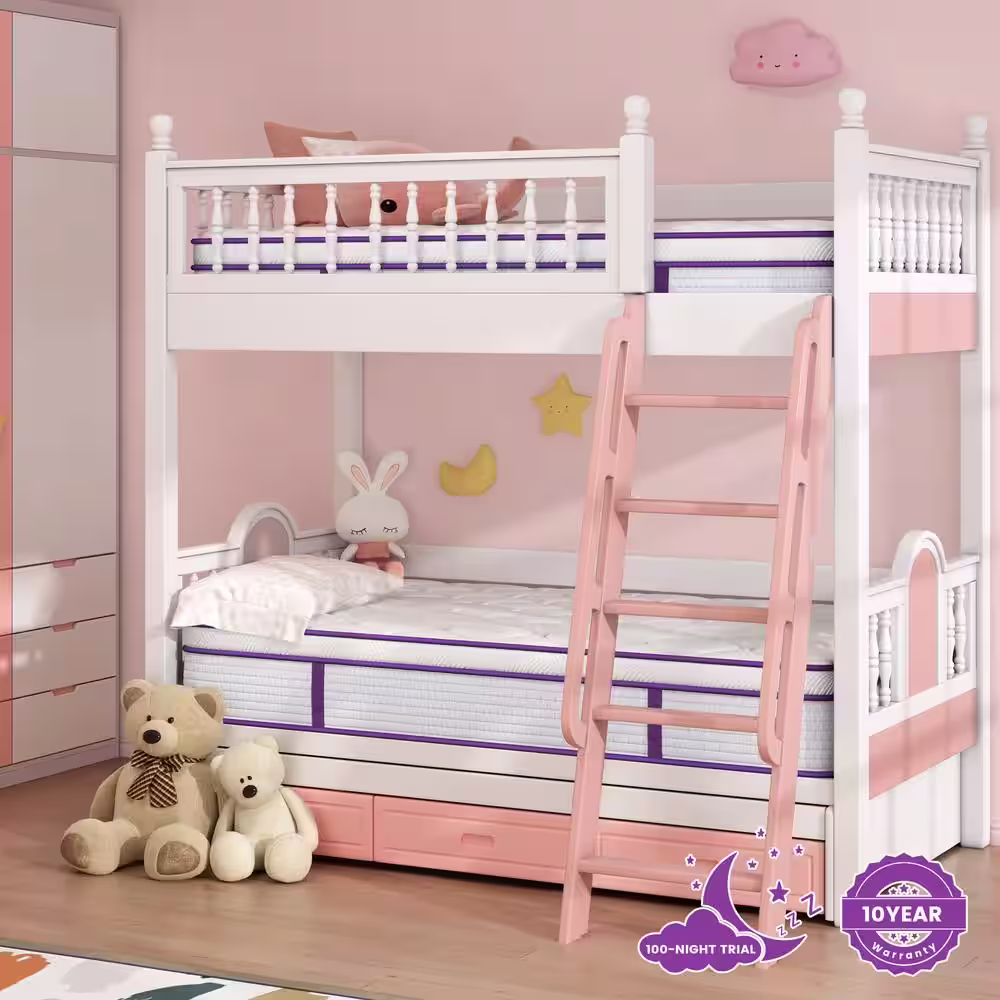 Sersper Purple 12 in. Medium Firm Memory Foam Hybrid 5-Zone Innerspring European Top Full Mattress