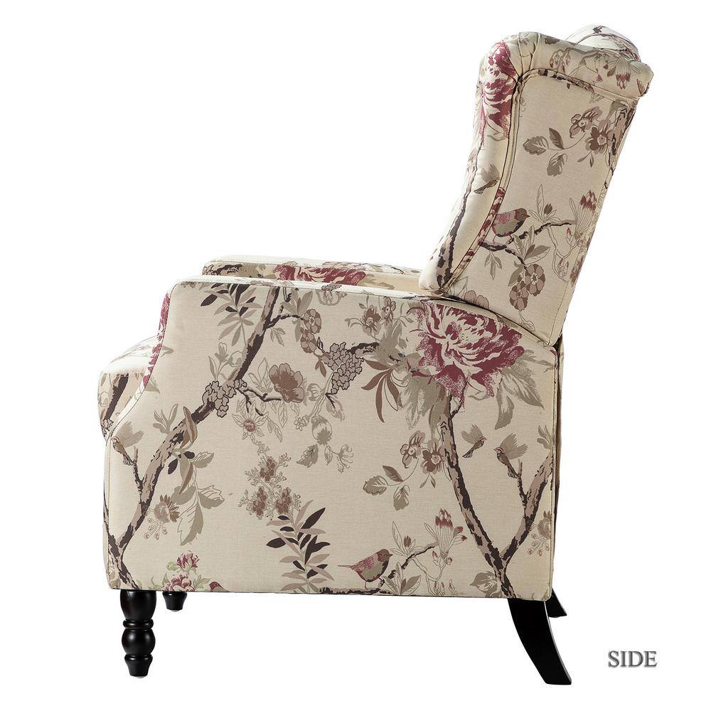 JAYDEN CREATION Celia Bird Manual Recliner with Wood Base (Set of 2)