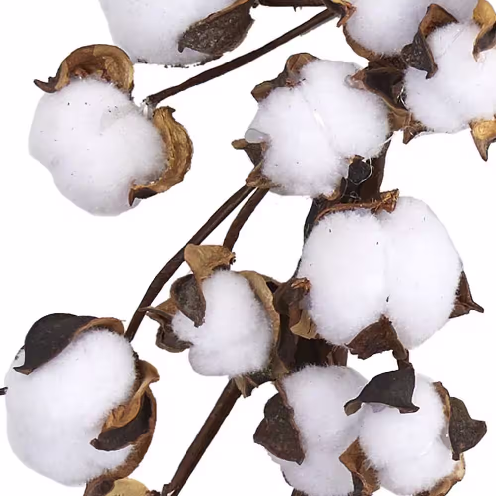 Nearly Natural 20 in. Artificial Cotton Ball Wreath