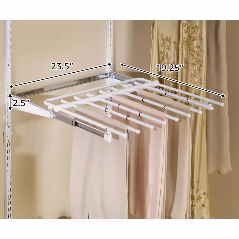 Rubbermaid White Metal Clothes Rack 19.187 in. W x 24.25 in. H
