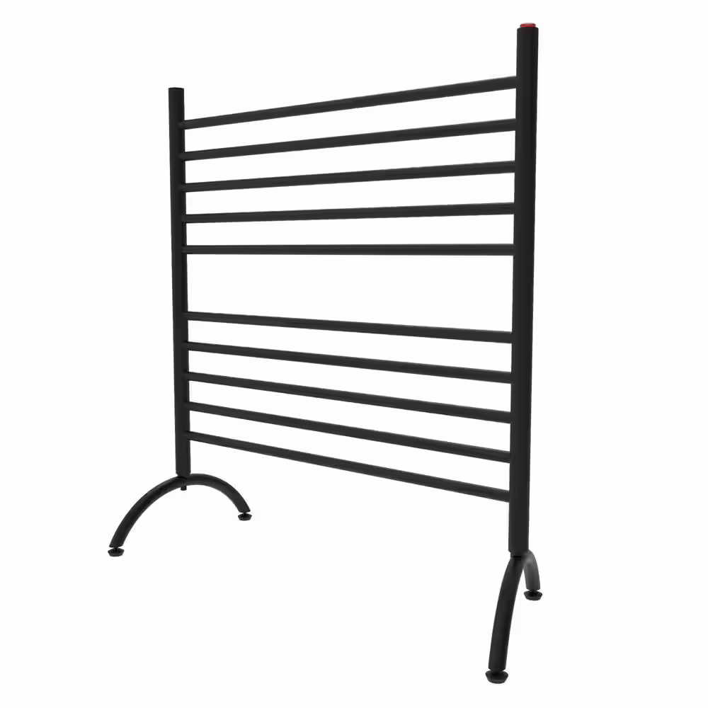 Amba Solo 33 in. Wide Freestanding 10-Bar Plug-in Electric Towel Warmer in Matte Black