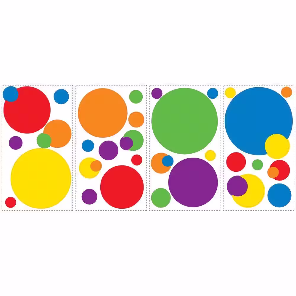 RoomMates 10 in. x 18 in. Just Dots Primary 31-Piece Peel and Stick Wall Decals