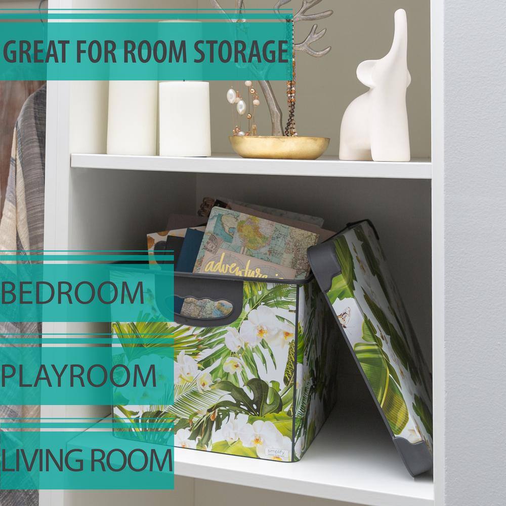 Simplify 9.25 in. H x 11.42 in. W x 15.35 in. D White Plastic Cube Storage Bin