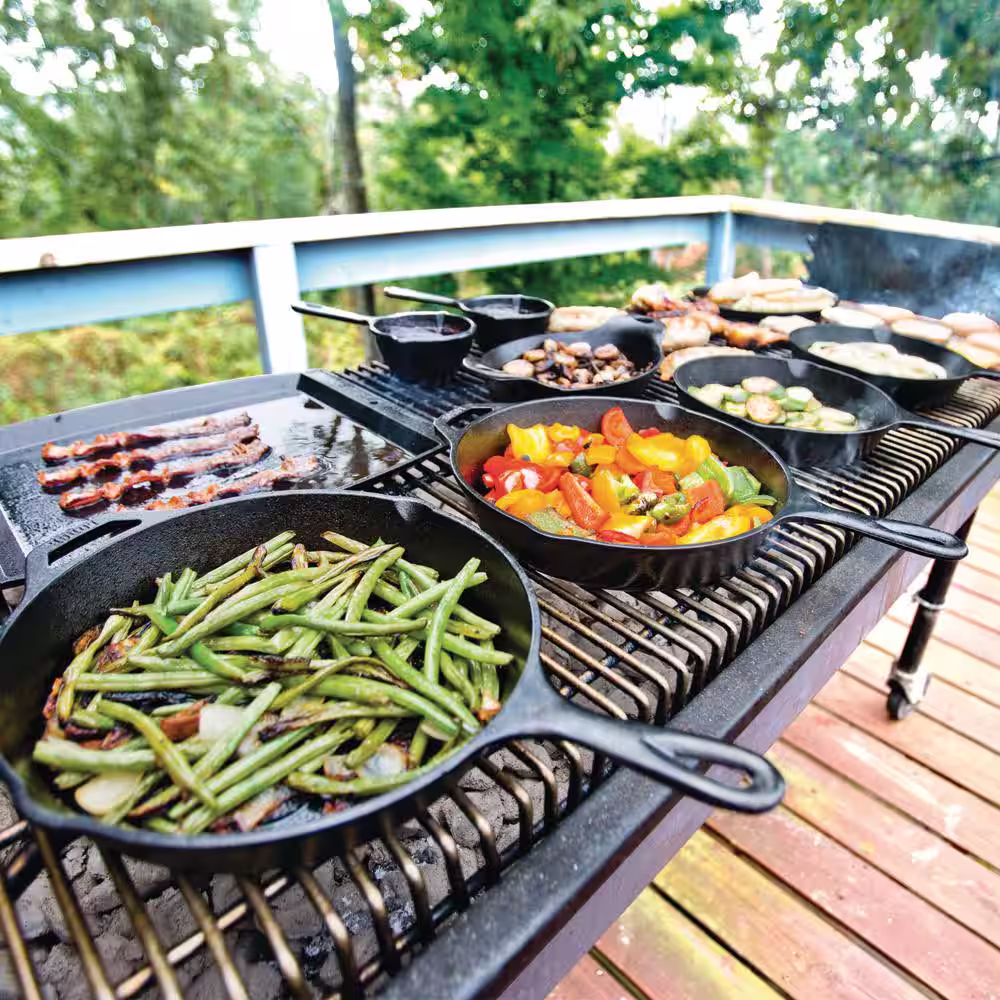 Lodge Authentic Yellowstone Y Logo 10 .25 in. Cast Iron Skillet in Black with Pour Spout