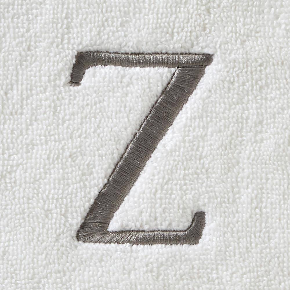 SKL Home Casual Monogram Letter Z Bath Towel, white, cotton