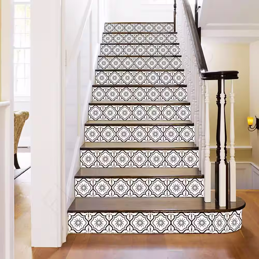 None Black and Grey B5 4.25 in. x 4.25 in. Vinyl Peel and Stick Tile (24 Tiles, 3.01 sq.ft./Pack)