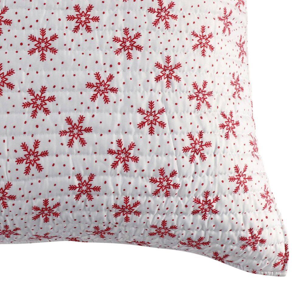 None Let It Snow Red Snowflakes Quilted Microfiber Euro Sham (Set of 2)