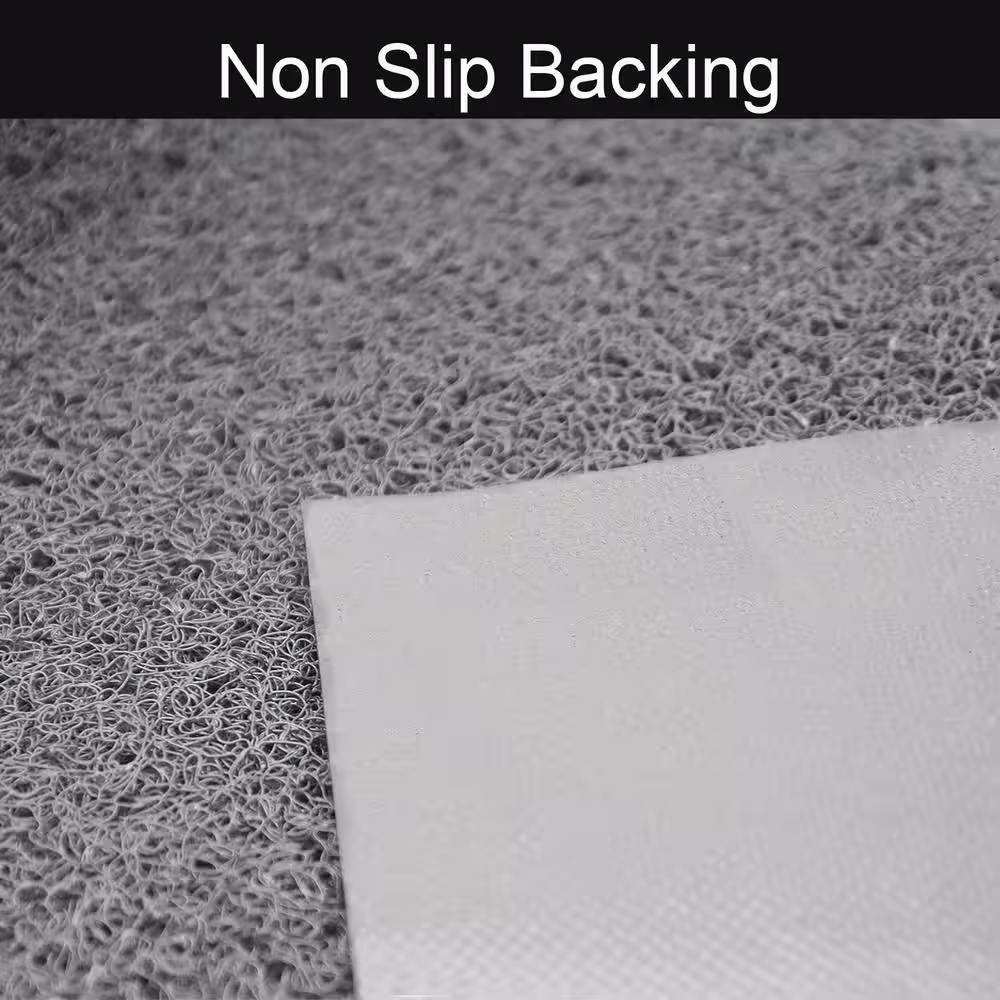 None Grey Scraper 18 in. W x 48 in. L Recycled PVC Outdoor or Indoor Runner Rug Door Mat