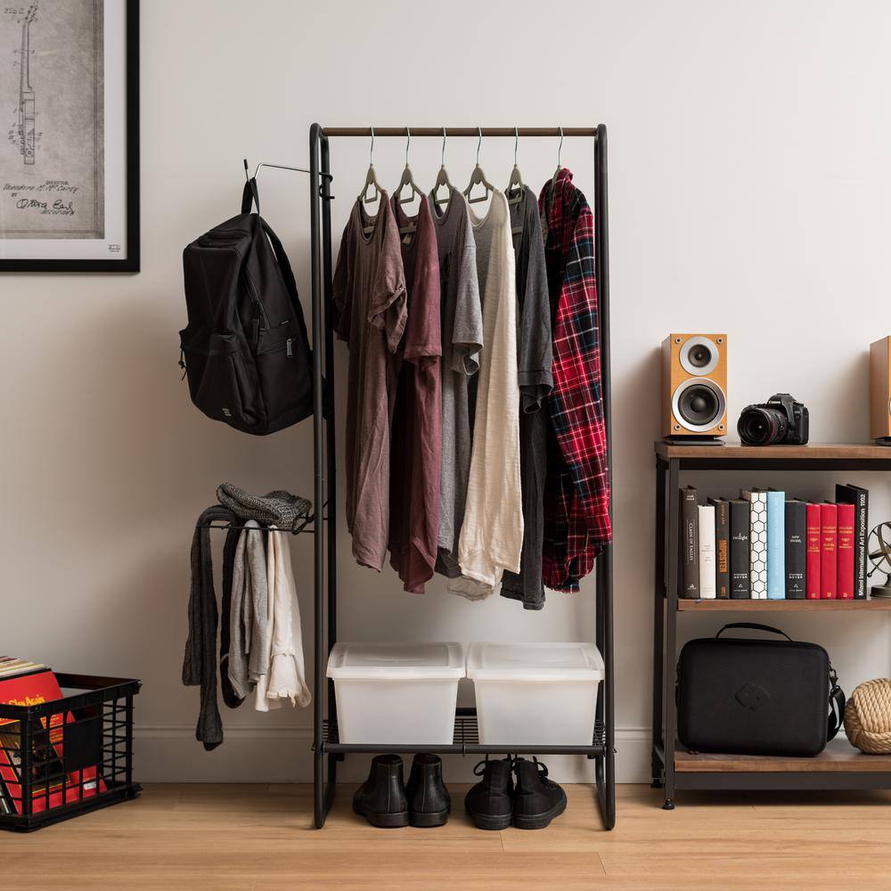IRIS Black Metal Clothes Rack 35.24 in. W x 596 in. H