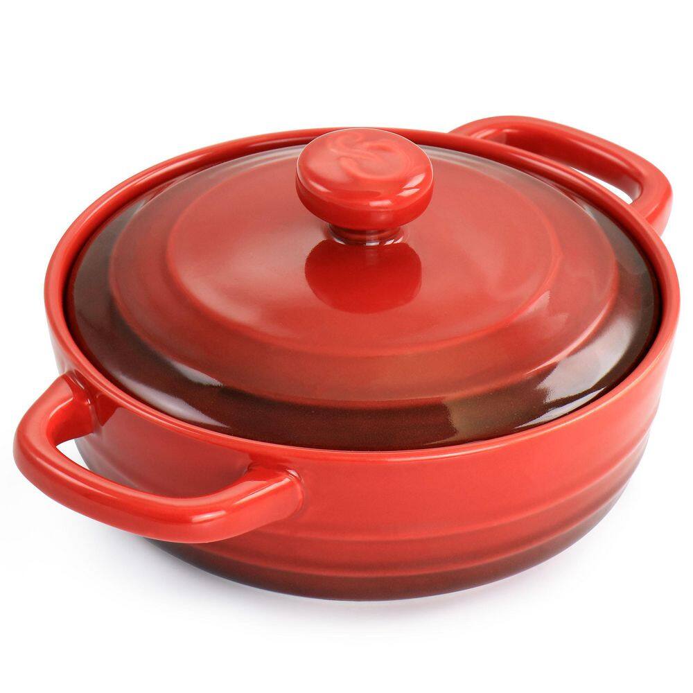 Crock-Pot Appleton 10 oz. Stoneware Mini Casserole Baker in Gradient Red
