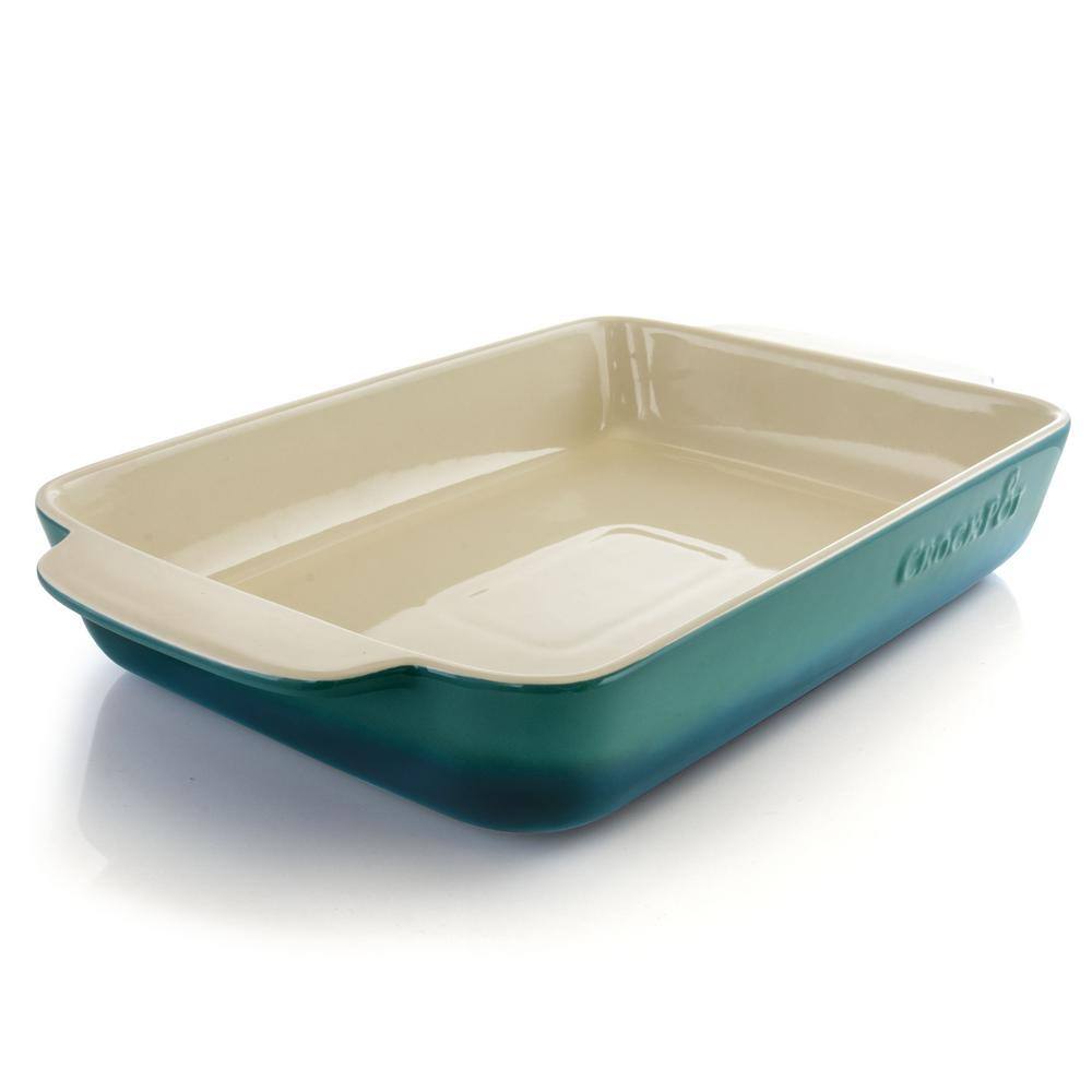 Crock-Pot Artisan 4 qt. Gradient Teal Rectangular Stoneware Bake Pan