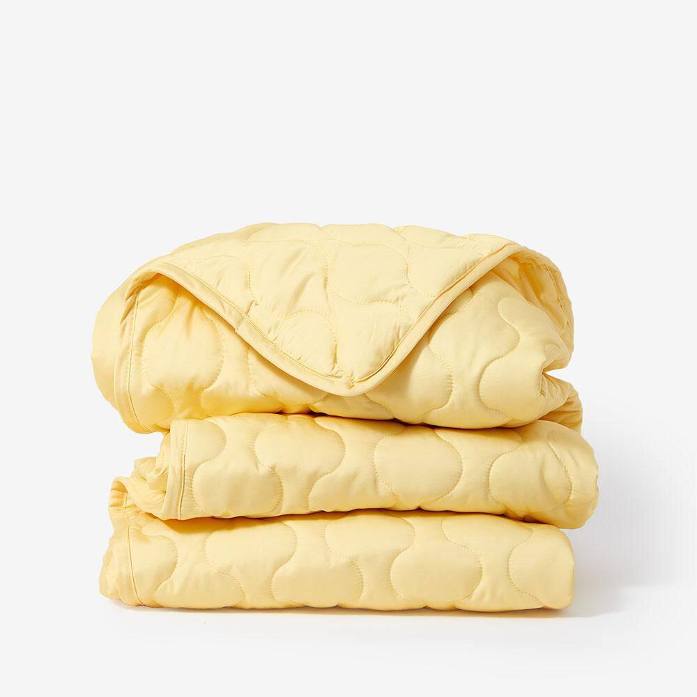 None Buffy Plantain TENCEL Lyocell Puffer Throw Blanket