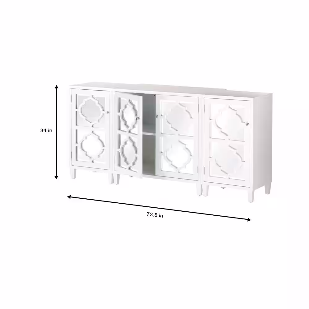 Home Decorators Collection Reflections White Mirrored Console Table